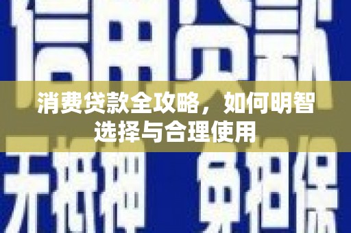 潘集消费贷款全攻略，如何明智选择与合理使用